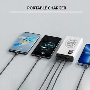 Custom Portable Power Bank, Corporate Wireless Charger, Portable Charger with Logo, Travel Power Bank, Wedding Custom Portable Charger