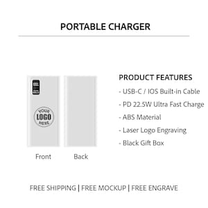 Company Gift Personalized Charger, Customized Gift Powerbank, iPhone Charger, Company Bulk Order Portable Charger, Corporate Logo Charger