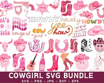 Cowgirl SVG Bundle, Western Graphics (Digital Files)
