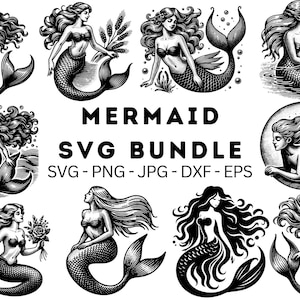 Mermaid SVG,Mermaid Birthday Svg,Mermaid svg files for cricut,mermaid silhouette,mermaid clipart,Mermaid SVG Bundle,Ariel Clipart
