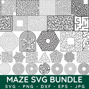 Maze png Bundle,Maze Svg files for cricut,Maze Puzzle,Maze Vector,Maze monogram,PNG, SVG Cut Files,Instant Digital Download