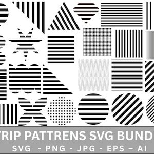 Patterns Svg Bundle,Geometric Svg,Stripe Svg,Lines Pattern Svg, Background Pattern Svg, Silhouette,Instant Download.