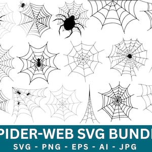 SPIDER WEB SVG, Spider Web Bundle Svg, Halloween Spider Web svg,Scary Spider svg, Spider Web Cut Files For Cricut, Instant Download