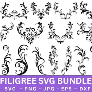 Puede incluir: Un conjunto de 16 diseños SVG de filigrana en blanco y negro. Los diseños son intrincados y detallados, y serían perfectos para usar en scrapbooking, creación de tarjetas u otros proyectos de manualidades.