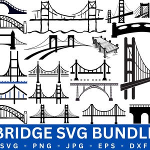 Bridge Svg,Bridge Svg Bundle,Wooden Bridges Clipart,Bridge Cut File,Bridge Silhouette,Vector,Png,Bridge Cricut,Instant Download.
