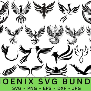 Phoenix SVG Bundle,Bird Svg,Phoenix Vector,phoenix wings svg,Phoenix Clipart,Cricut Cut svg png,bird svg files,FoxSister,Digital Download