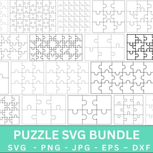Puzzle Svg Bundle,Jigsaw Puzzle Templates Bundle,Laser cut Jigsaw Puzzle Bundle,Puzzle Cutting Files,Glowforge Puzzle files SVG,Digital file