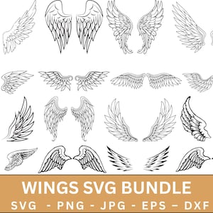 Angel Wings SVG Bundle,Angel Wings Clip Art,Wings shape svg,Wings Svg Png Dxf,Wings Outline,memorial svg ,Svg Files For Cricut,Silhouette