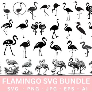 FLAMINGO SVG BUNDLE,Flamingo Cut Files,Flamingo Silhouette,Flamingo Cliparts,Bird Cut File,Bird Clipart,Tshirt designs svg,Digital downloads