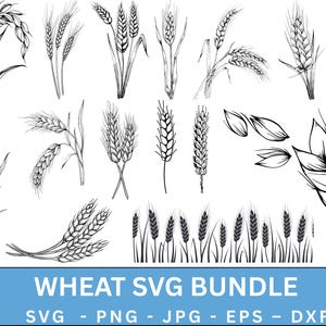 Wheat Svg bundle,Wheat Silhouette,Wheat Cricut,Wheat Design svg,Wheat Clipart,Wheat Wreath Svg,Wheat Decal,Vector Art Icon,Commercial Use
