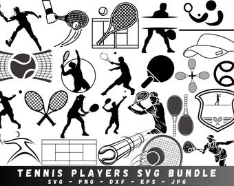 Tennis SVG Bundle, Racket, Ball, Clipart (Digital Files)