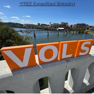 Letras VOLS dos Voluntários do Tennessee (dormitório, caverna do homem, sala de bar, decoração de parede da sala de estar) Design 100% personalizado