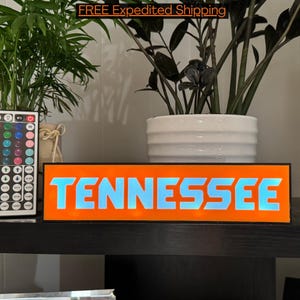 Tennessee Volunteers Remote LED Sign ***Custom-Made with multicolor and multifunction LED&#39;s*** (Includes Remote and Power Supply)