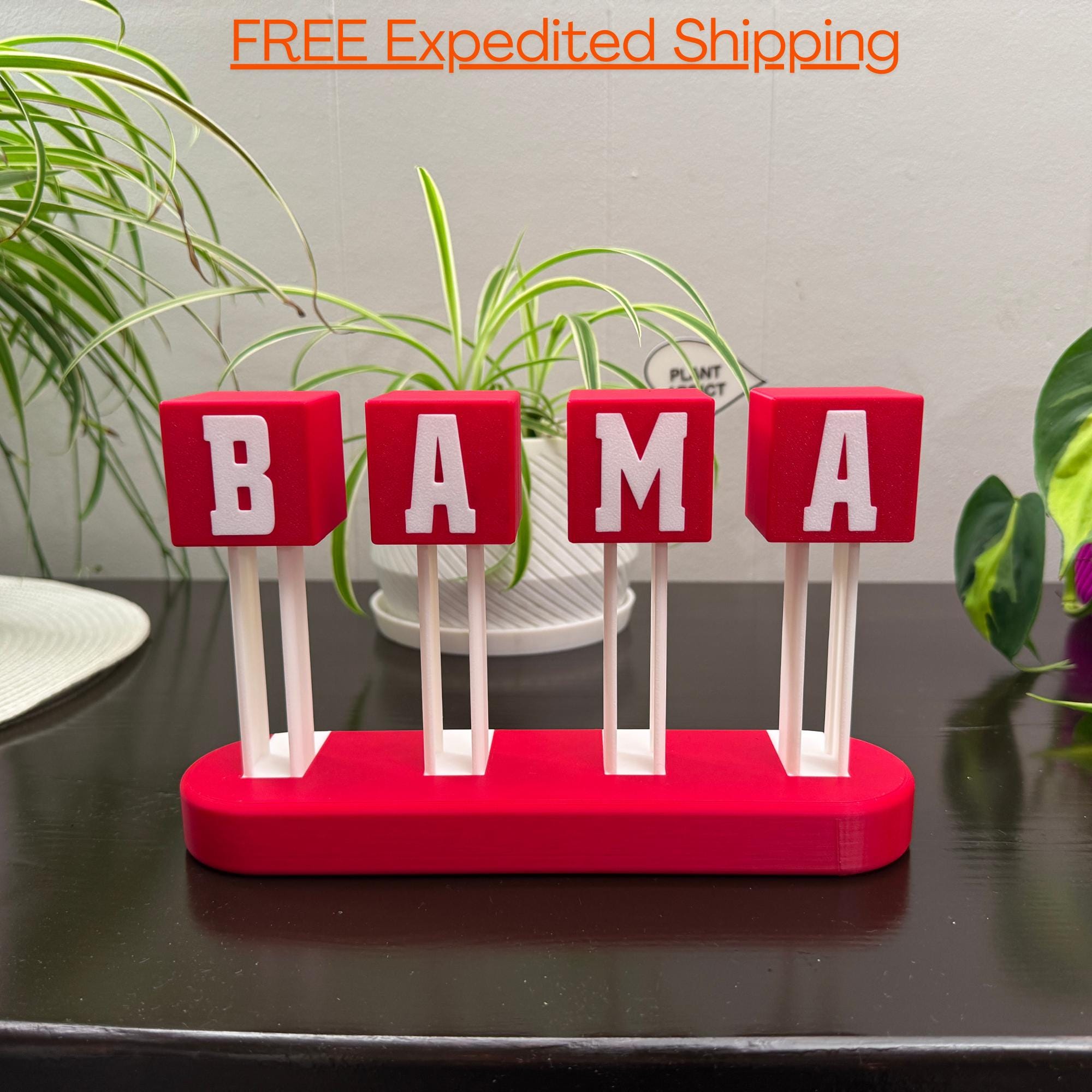 Alabama Crimson Tide "BAMA" Desk Display *100% Custom Design* Dorm Room, Man Cave, Office, Bar, Living Room Decor