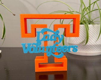 Custom 3D Printed “Lady Vols” Inspired Orange and Teal Desk Sign |Tennessee Fan Decor & Gift (She Shed/Man Cave/Fan Cave/Dorm Room)