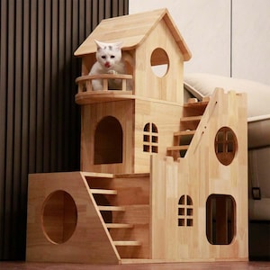 Wooden Cat Furniture,cat House,cat Condo,cat Castle,gift Cat,cat