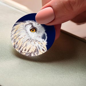 Eule Vinyl Aufkleber Kunst Design Vogel Illustration Natur Kunst Journal Dekoration Vogel Geschenk für Sammler Vogel Aufkleber Laptop Aufkleber Natur Stil