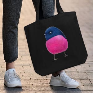 かわいいオーガニックベビーバードバッグデザインギフトアイデア。鳥好きの方へのギフト。環境に優しいキャンバストートバッグ。毎日持ち運べるビーチバッグ。オリジナルデザインのベビーバード。