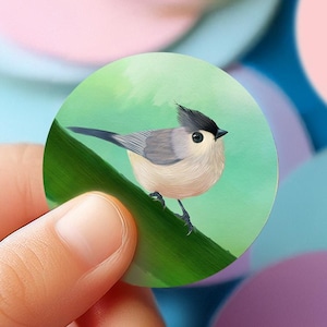 Adesivo de vinil original para ilustração de pássaro, natureza, arte, diário, decoração, pássaro, presente para colecionador, adesivo de pássaro, decalque para laptop, natureza