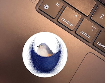 Tufted Titmouse Sticker | Birdwatcher Nature Vinyl Decal (Waterproof)