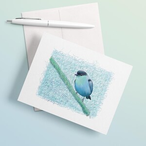 Cartão de felicitações Blue Bird Amante de pássaros Presente para o dia das mães Impressão aviária Cartão de felicitações de agradecimento ao professor para presente de aniversário Pacote Vida selvagem