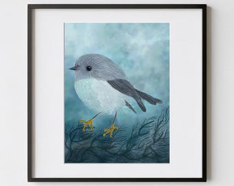 Nursery Bird Wall Art Print Little Bird Nature Decor for Baby Room Kids Room Scandanavian motif Baby Shower Gift Birder gift for her