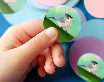 Tufted Titmouse Sticker | Bird Vinyl Sticker | Waterproof Laptop Water Bottle Sticker | Nature Lover Gift | Birdwatcher