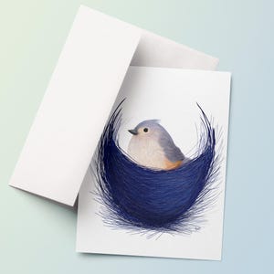 Vogelliebhaber Geburtstags-Grußkarte-Blanko-Umschlag Blaues Nest-Meisenkarte für Babyankündigung Premium Stock Danke Hinweis Geburtstagsgeschenk