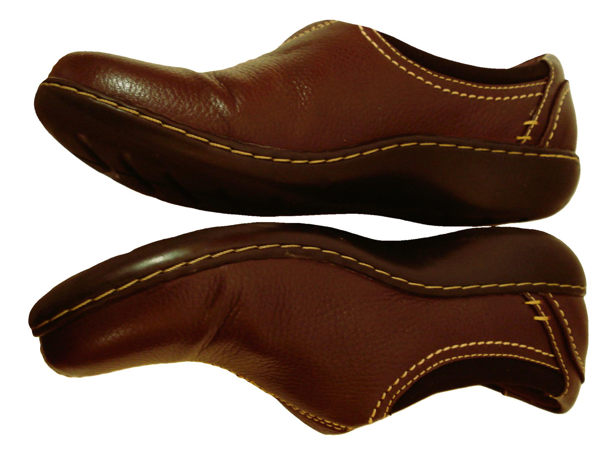 Clarks Leather Slip-on Shoes - Chocolate Brown, Comfort 