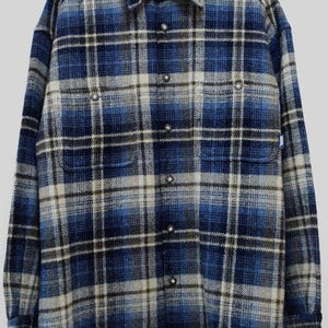 Vintage Wool Blend Plaid Shirt - Men's Medium - Long Sleeve Button-Up