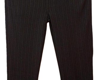 Pantalones de tiro alto y largo para mujer con raya diplomática gris