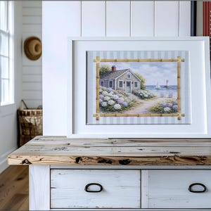 Coastal Cottage Artwork Nantucket Sailboat Print Hydrangea Coastal Wall Art Nantucket Harbor Artwork Cape Cod Illustration Coastal Wall Art