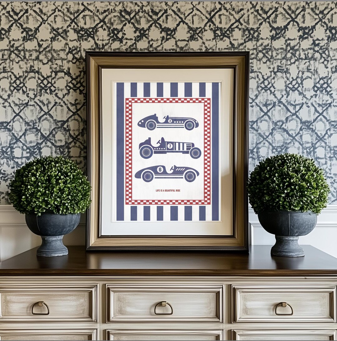 Simple F1 Racing Deco Vintage Classic Car Print Formula 1 Fan Art F1 Racing Poster Motorsport ...