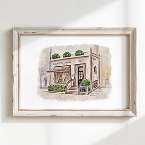 Parent Trap Wall Art Elizabeth James Shop print aquarel Londen illustratie Nancy Meyers Lindsay Lohan print kinderkamer decor tweeling kunst