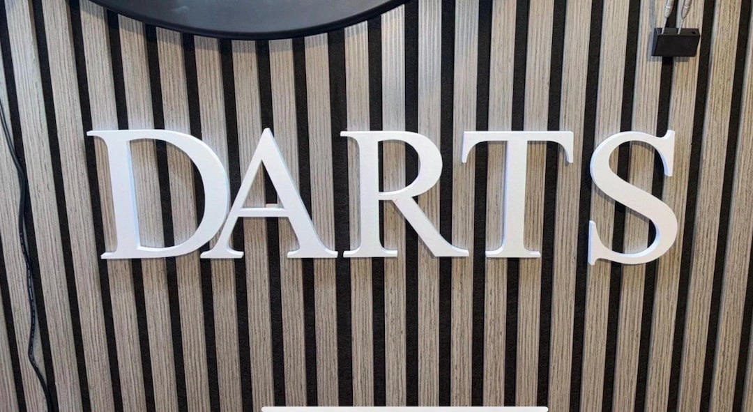 Darts Sign for Acoustic Wood Panel - Push and Twist - White or Custom ...