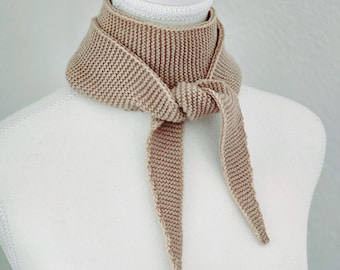 Light Beige Sophie Scarf | Handknitted Scarf | Wool Acrylic Blend Neck Warmer