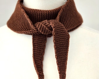 Handknit Dark Brown Sophie Scarf | Wool Acrylic Blend