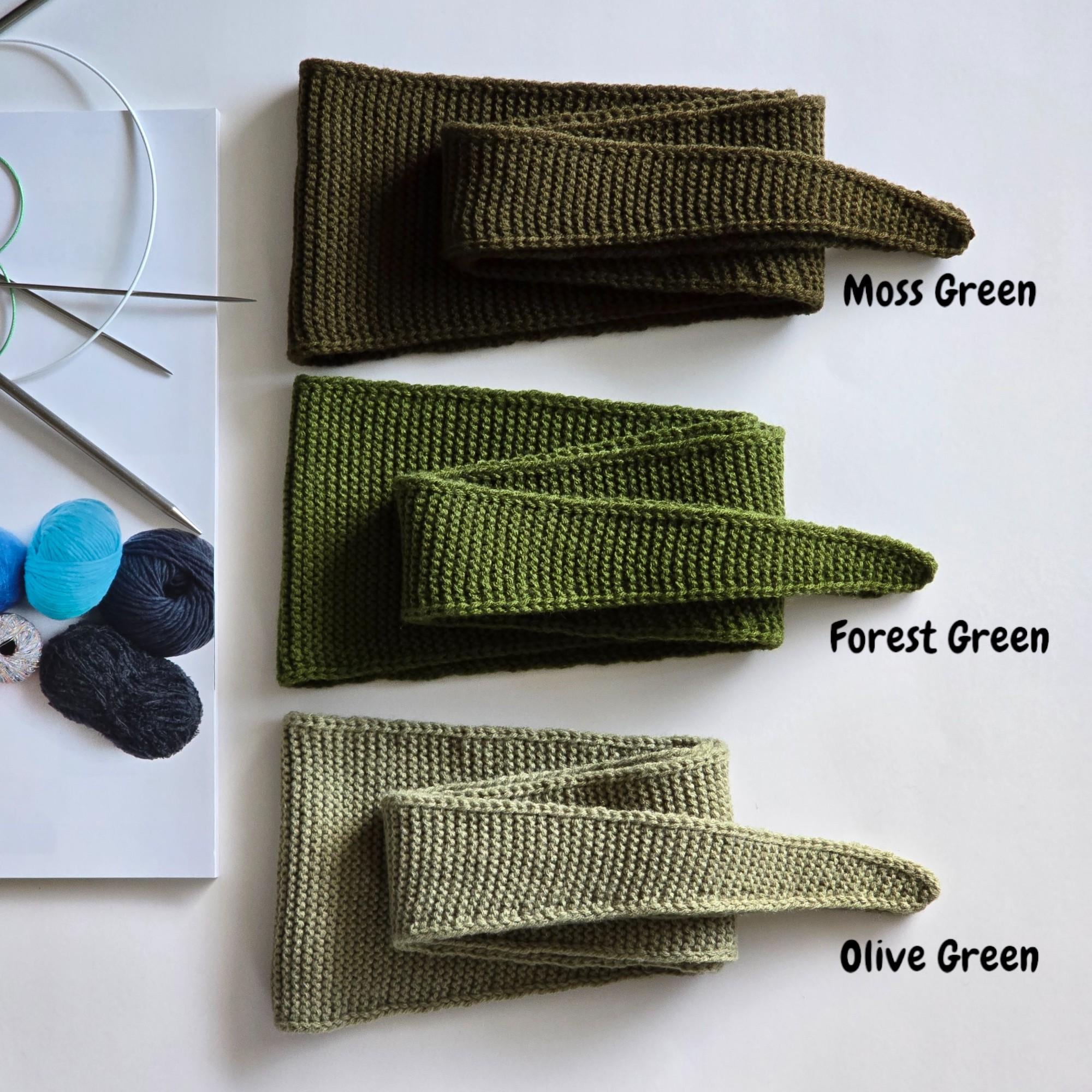 ダークモスアーミーグリーン 手編みソフィースカーフ V2 120 cm
