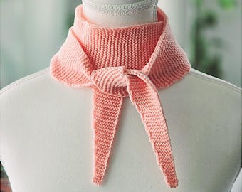 Hand Knit Skinny Scarf | Light Pink Wool Blend Sophie Scarf