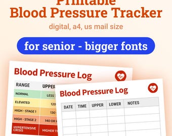 Großes Druck-Blutdruck-Tagebuch für Senioren: Leicht zu lesender Tracker mit AHA-Diagramm (A4 / Letter)