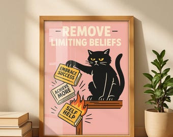 Grenzen Poster, Wall Art, Anti-Hustle Cat Druck. (Digitaler Download)
