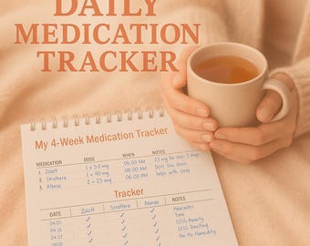 4-wöchiger digitaler Medikations-Tracker: Druckbares Gesundheitsjournal für Rezepte und Chronikmedizin