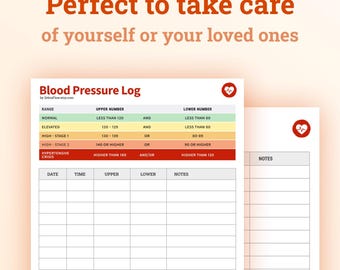 Blutdruck-Tagebuch: Printable, tägliche Tracker, Digital, Gesundheitsjournal, PDF für Goodnotes iPad - TMP01