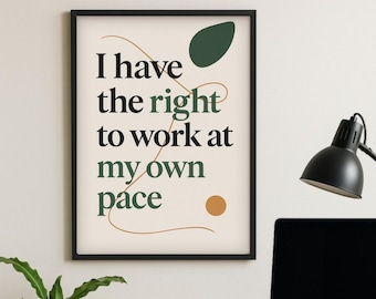 Affirmation Poster, ADHD Neurodiversent | Inspirierende Digitale Kunst | Typografie, Empowerment, Motivations-Bürodekoration