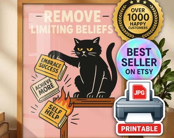 Anti-Hustle Katze Kunstdruck: Erinnerung an die Psyche Selbstfürsorge (Digitaler Download) - PMP01
