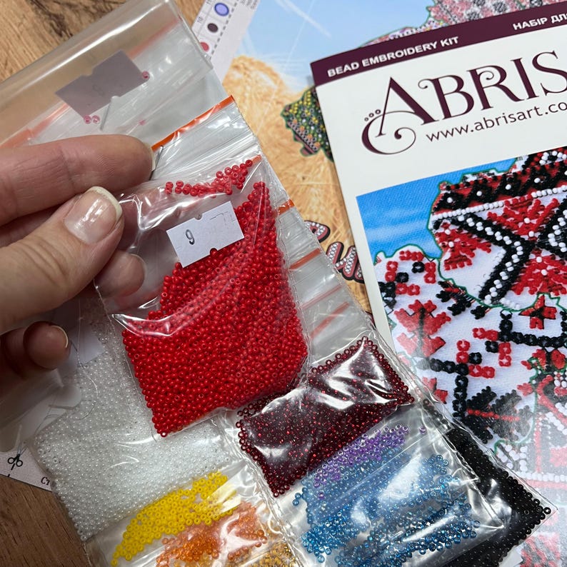 Ukrainian Embroidery Map Bead Kit – Vyshyvanka Ukraine, Folk Art Beading Kit image 4