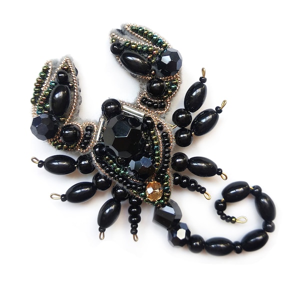 DIY Bead Brooch Scorpion, Gothic Brooch Pin, Beadwork Kit