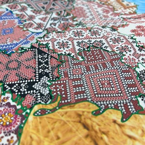 Ukrainian Embroidery Map Bead Kit – Vyshyvanka Ukraine, Folk Art Beading Kit image 6