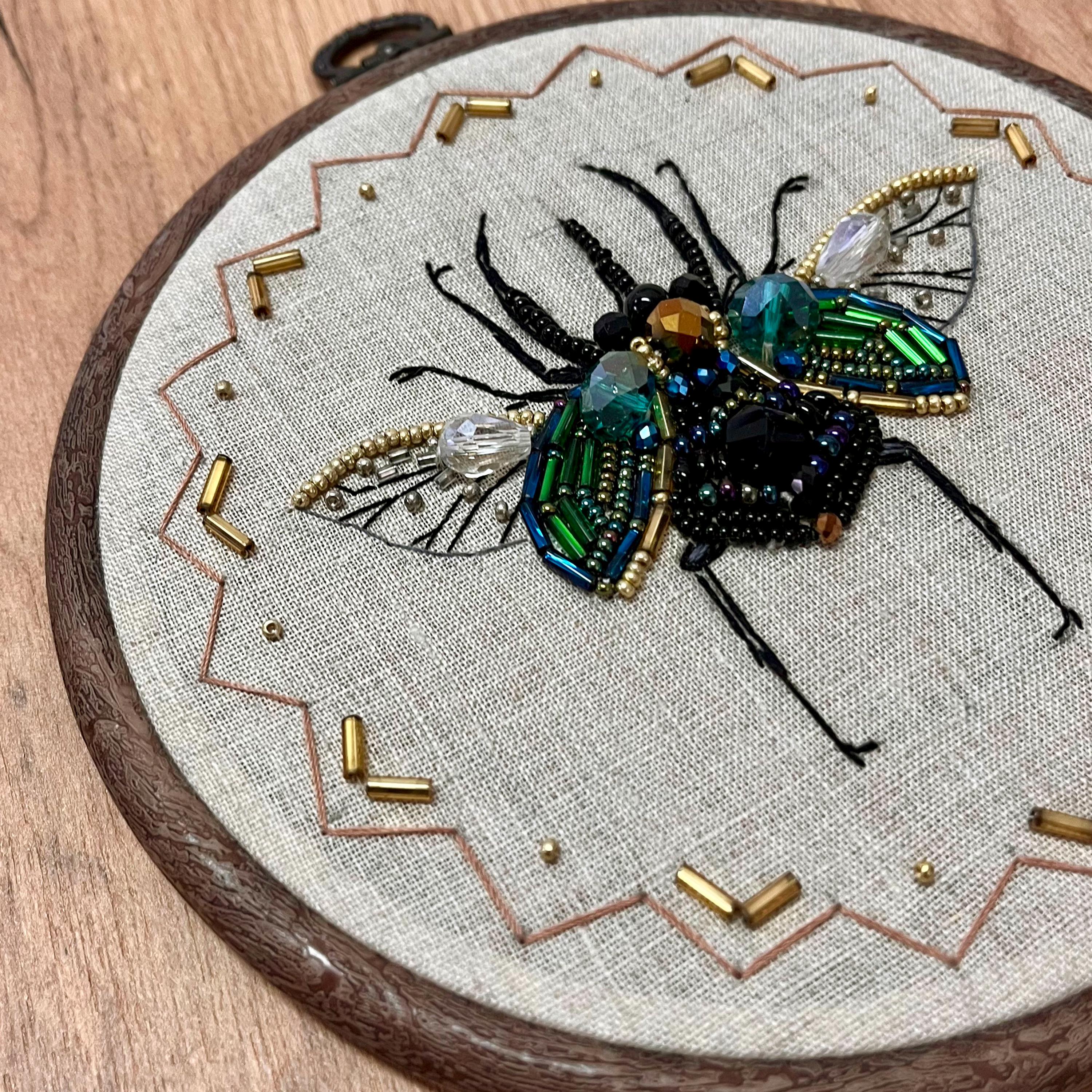 Bead Embroidery - Scarab, DIY Beaded Insect, Bug Needlepoint, Craft Kit ...
