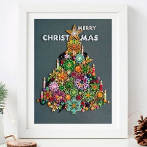 Ricamo di perline - Kit per albero di Natale, ricamo a punto croce con perline, ricamo natalizio, regalo fai da te, Abris Art